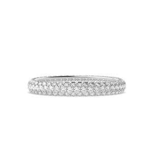 Pave Setting Round Shape Full Eternity Diamond Wedding Rings(3.00MM)