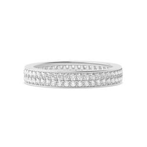 Two Row Elegant Pave Setting Round Shape Full Eternity Rings Uk (3.60MM)