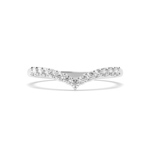 Round Shape 4 Claw Wishbone Half Eternity Wedding Band (2.00mm)