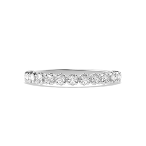 4 Prong Setting U Shape Setting Diamond Half Eternity Ring (2.50mm-3.50mm)
