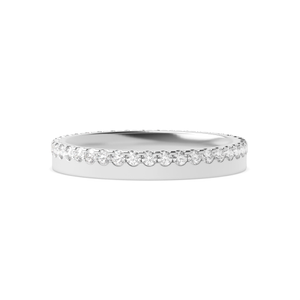 4 Prong Setting Diamond Set Edge Wide Diamond Full Eternity Wedding Band (3.00mm)