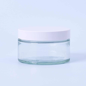 200ml Clear Glass Container With White Lid - Box of 6