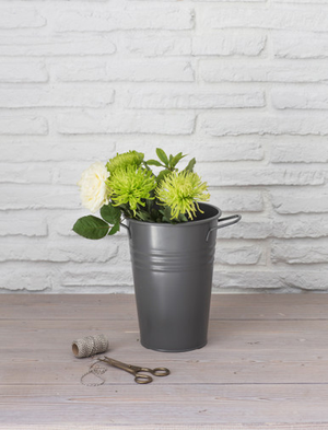 Classic Florist Bucket 29cm - Steel, Charcoal