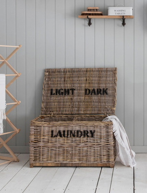 Bembridge Dark & Lights Laundry Chest - Rattan, Natural