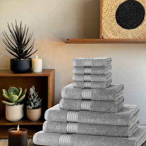 9 Piece 700 GSM Royal Egyptian Towel Bale - 4 Face Cloths, 2 Hand Towels, 2 Bath Towels, 1 Bath Sheet