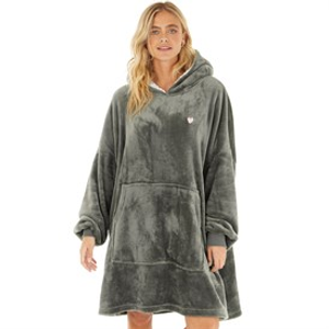 L'amore Couture Womens Snuggle Oversized Hoodie Charcoal