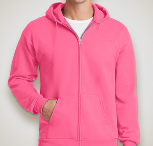 Port & Company Core Zip Hoodie - Neon Pink