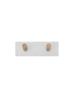 Melcombe 2 Peg Rail - Beech Wood, Lily White