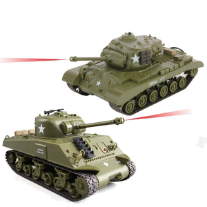 Heng Long 1:30th M26 Pershing & Sherman RC Battle Tank with Realistic Sounds + Infrared Battle System (2 Pack)