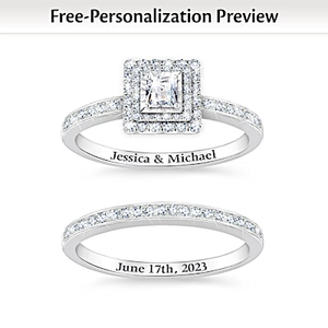 92-Diamond Miracle Of Love Personalized Bridal Ring Set