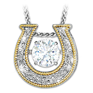 1.5-Carat White Topaz Lucky Gal Pendant Necklace