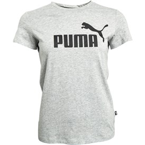Puma Womens Essentials Logo T-Shirt Light Grey Heath