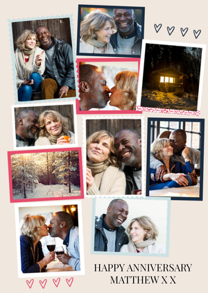 Adorable And Loving Photo Frame Collage Photo Upload Anniversary Card