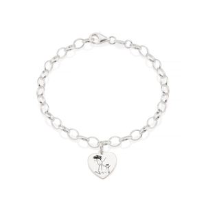 Sterling Silver Heart Children's Drawing Bracelet