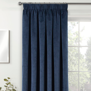 Oxford 66x84 Thermal Blackout Pencil Pleat Door Curtain Navy