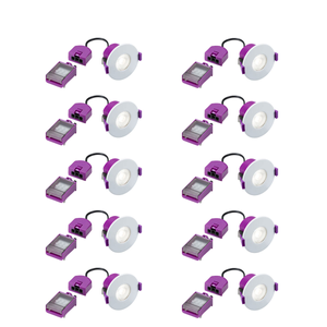 Knightsbridge x10 SPKEVFS10 SpektroLED Evo Fixed IP65 Downlights 2 x wattage and 4x cct c/w White Bezels