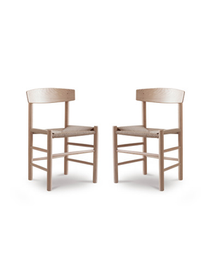 Longworth Dining Chairs - Oak Wood, Natural, Set of 2