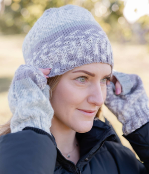 Hat And Fingerless Gloves in Athena Jewels Quartz