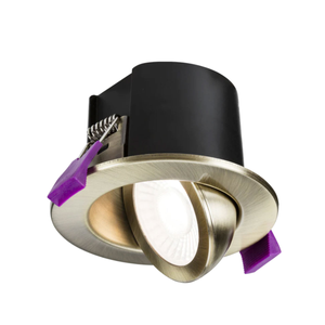 Knightsbridge SPKEVTAB SpektroLED Evo Tilt IP65 Downlight 2x Wattage and 4x CCT - Antique Brass