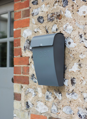Classic Post Box With Lock - Steel, Charcoal