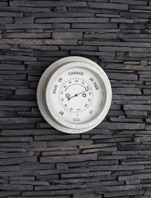 St Ives Barometer - Galvanised Steel, Silver