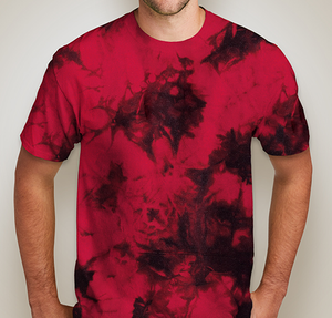 Port & Company Crystal 100% Cotton Tie-Dye T-shirt - Black/Red