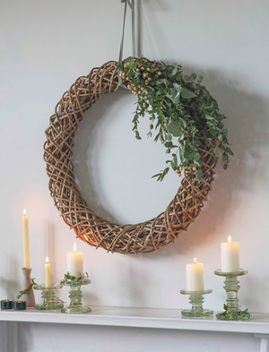 Bembridge Door Wreath 70cm - Rattan, Natural