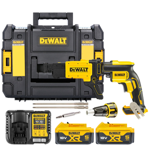 DeWalt DCF620P2K 18V XR Cordless Brushless Collated Drywall Screwdriver With 2 x 5Ah Batteries, Charger & TSTAK Case