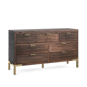 Madison Solid Hardwood and Metal 3+4 Chest of Drawers