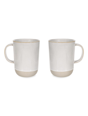 Holwell Tall Mugs - Ceramic, White, Set of 2