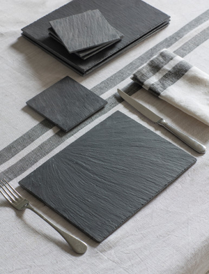Classic Placemats Rectangular - Slate, Natural, Set of 4
