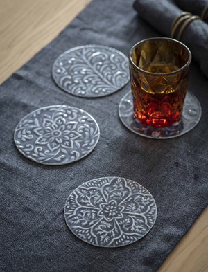 Fiskardo Coasters - Aluminium, Blue, Set of 4