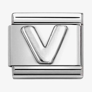 Nomination CLASSIC Composable Oxidised Silver Letter V Charm 330113/22