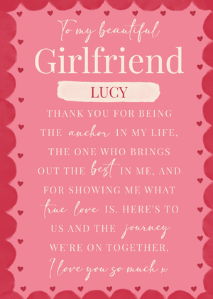 Sweet Loving To My Beautiful Girlfriend The Journey We Are On Together Birthday Anniversary Card