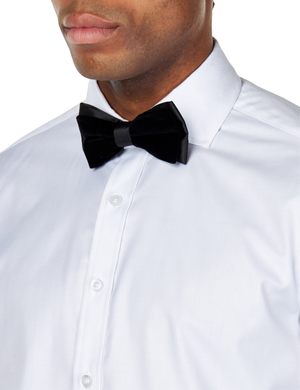 BLACK SATIN VELVET BOW TIE SET