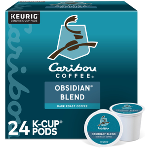 Caribou Coffee OBSIDIAN K-Cups, Dark Roast – 24 Count