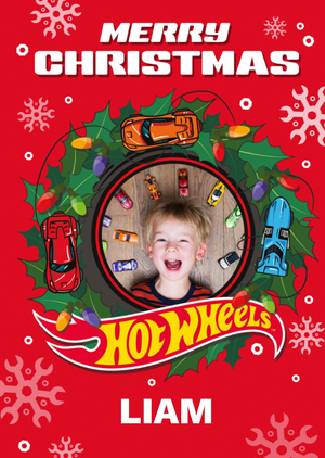 Hot Wheels Photo Upload Christmas Card