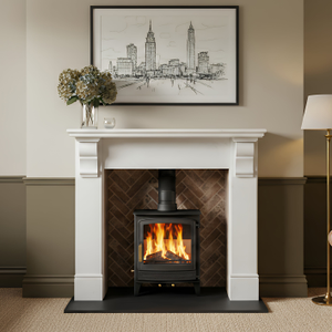 Mazona Warwick Widescreen 5kW Multifuel Woodburning Stove, Freestanding, Eco Design Approved, Defra Approved