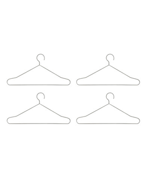 Clothes Hangers - Steel, Silver, Set of 4