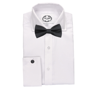 PLAIN BLACK BOW TIE SET