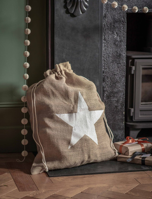 Classic Christmas Sack Star - Jute, Natural