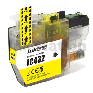 Compatible Brother LC-432Y Yellow Ink Cartridge - 550 pages