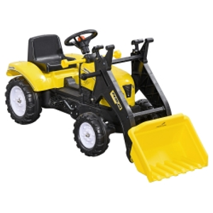 HOMCOM Ride On Tractor, Toddler Excavator Toy, Pretend Play Construction Truck with Adjustable Bucket, Horn for 3 Years+