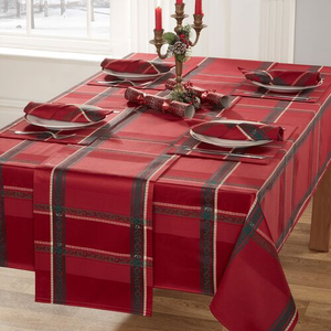 PLAID DAMASK RED 160x230cm Table Cloth