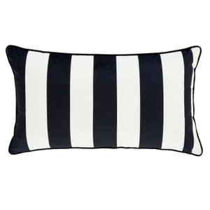Style Sisters Velvet Stripe Boudoir Filled Cushion 30cm x 80cm Black White