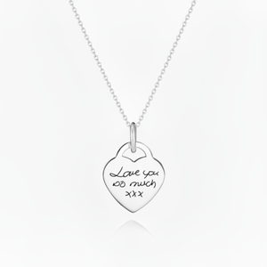 Silver Heart Handwriting Necklace