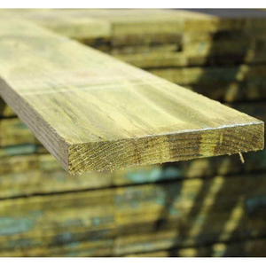 2.4M x 150MM Wooden Gravel Board - Pressure Treated Green/Natural