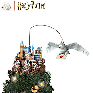 HARRY POTTER HEDWIG Over HOGWARTS Tree Topper
