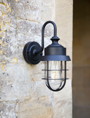 Edgeware Caged Wall Light - Steel, Black