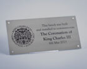 Lasered Stainless Steel Commemorative Bench Plaque
